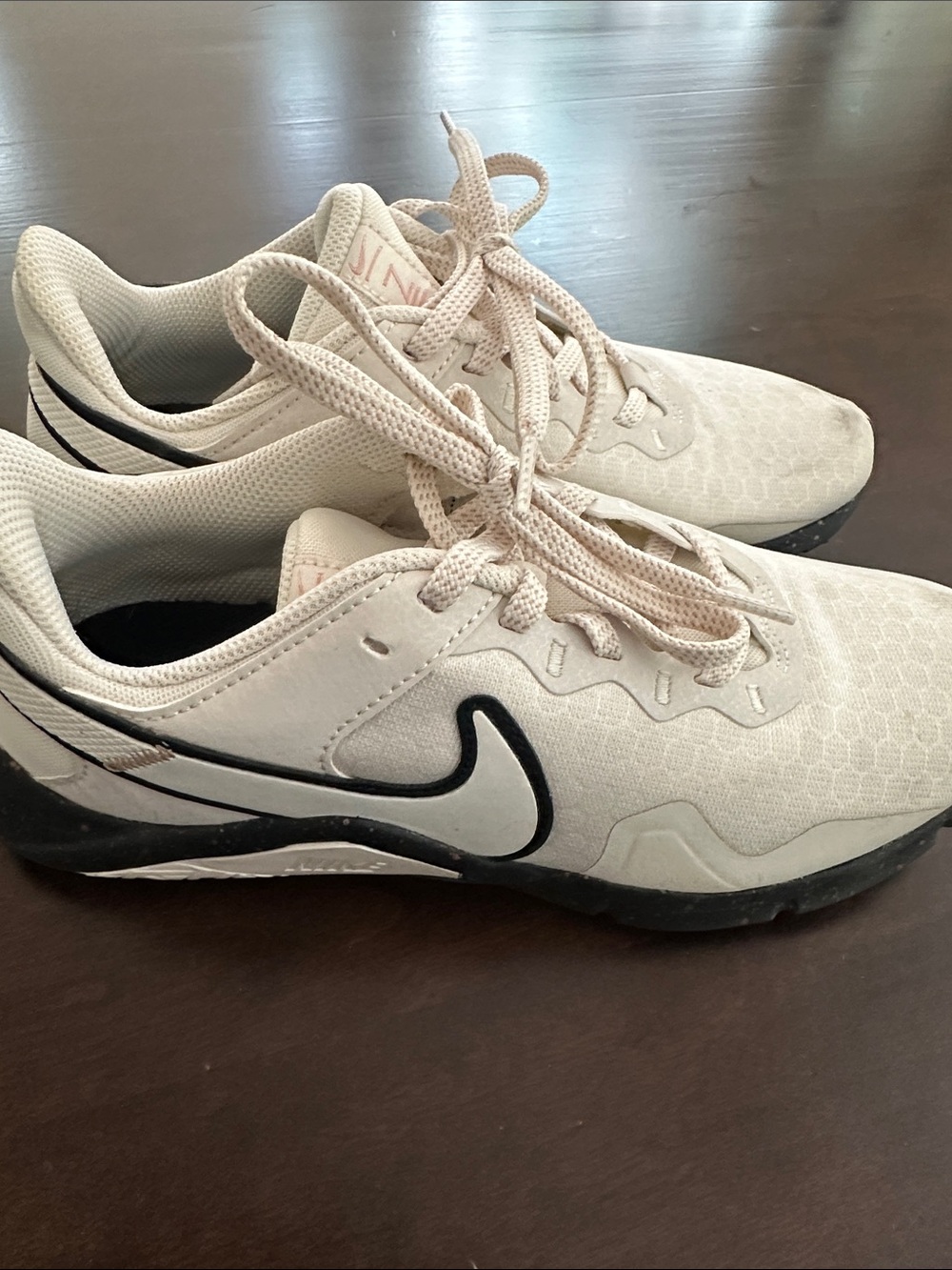 Nike Beige and Black Athletic Sneakers